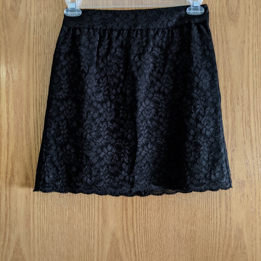 NWT Banana Republic black lace skirt